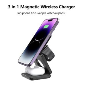 3-in-1 Foldable Wireless Charger | Fast Charging for iPhone, Apple Watch, & AirPods – Compact & Portable Design for Home, Office, & Travel